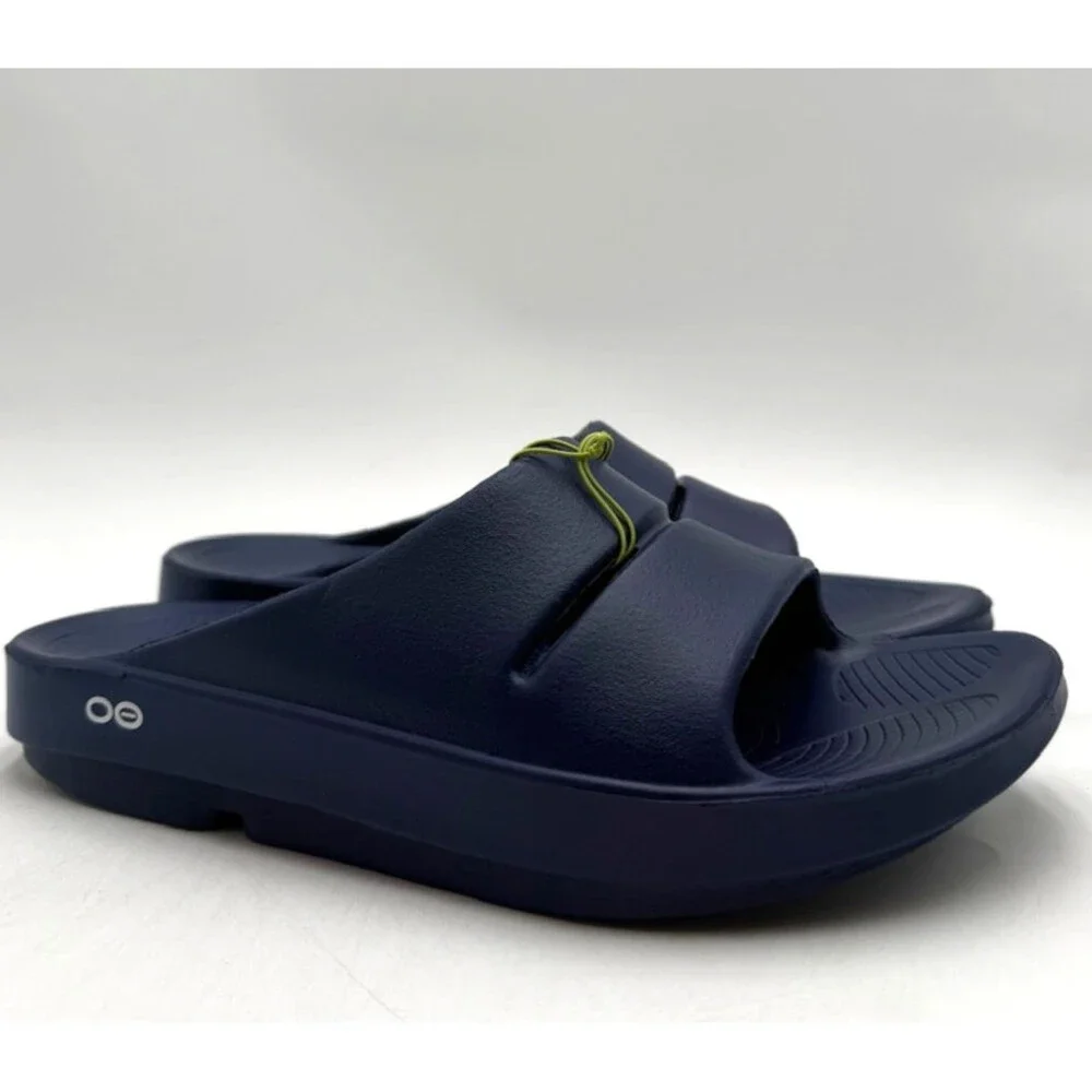 Oofos OOAHH Unisex NEW Slide Sandal Navy Multiple Sizes